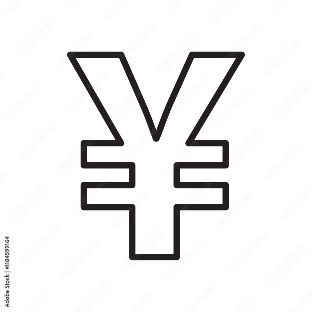 Obraz premium Yen sign icon Simple thin outline