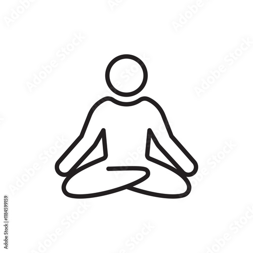 Yoga pose icon Simple thin outline