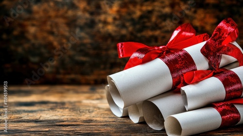 Certificates and Awards Neatly Arranged on Table