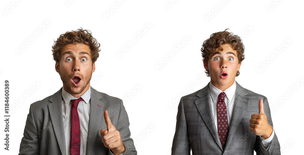 Man with surprised expression on transparent background
Man with surprised expression on transparent background
