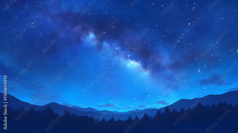 Fototapeta premium Starry Night Sky landscape