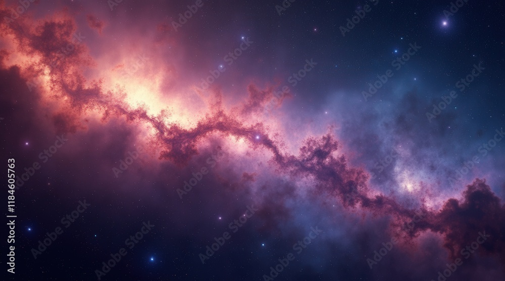 Fototapeta premium Nebula and galaxies in space. Abstract cosmos background
