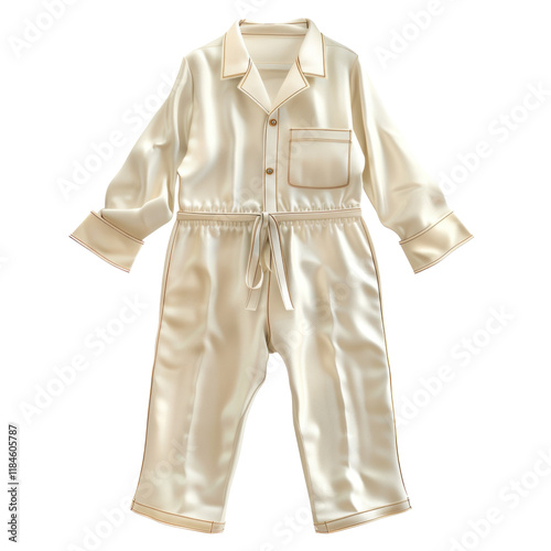 Isolated Clean White Pajama Set on a transparent background for Photorealistic Representation photo