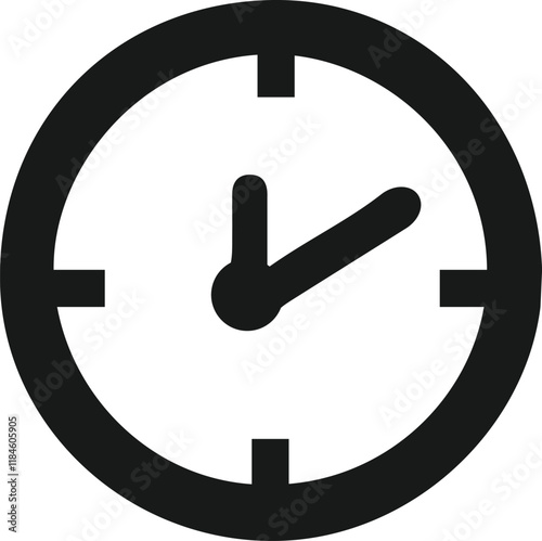 This is a clean, vector illustration of a clock face with hands showing a specific time.