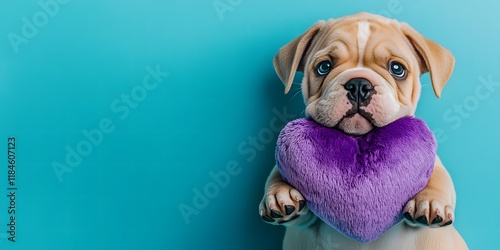 Adorable Puppies Hugging Hearts portraits in Hyper-Realistic Settings photo