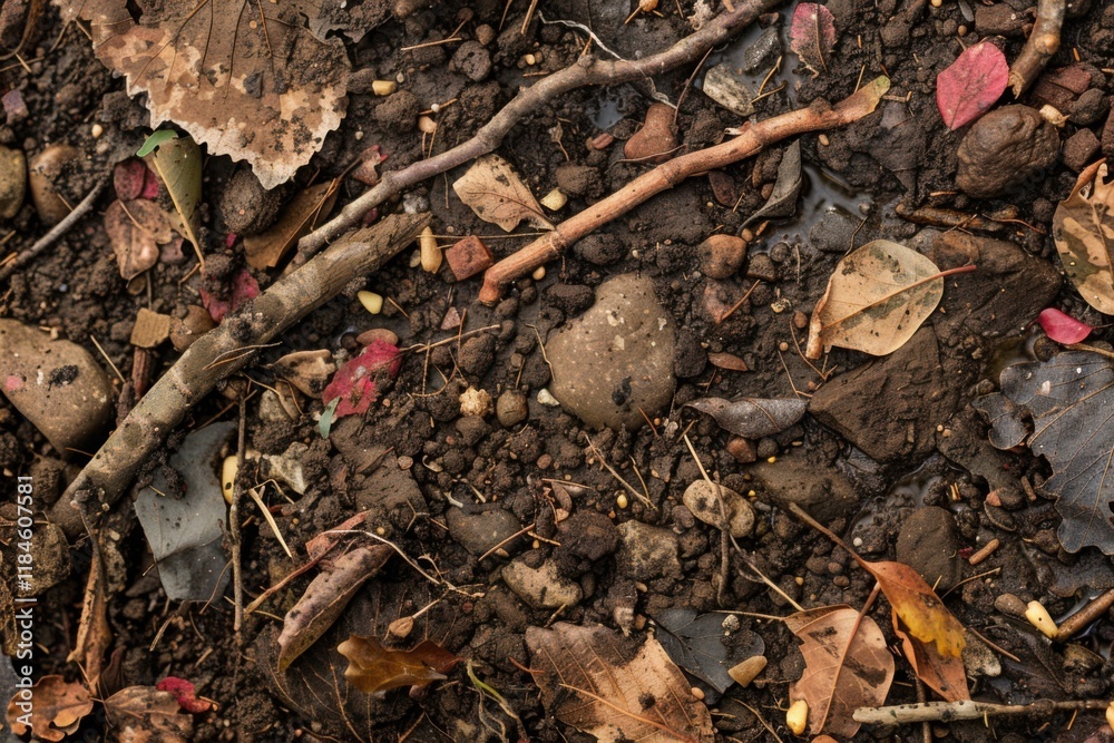 Autumnal Forest Floor: A Close-Up View of Nature's Decay and Renewal Autumnal Forest Floor: A Close-Up View of Nature's Decay and Renewal