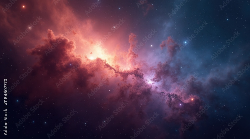 Naklejka premium Nebula and galaxies in space. Abstract cosmos background