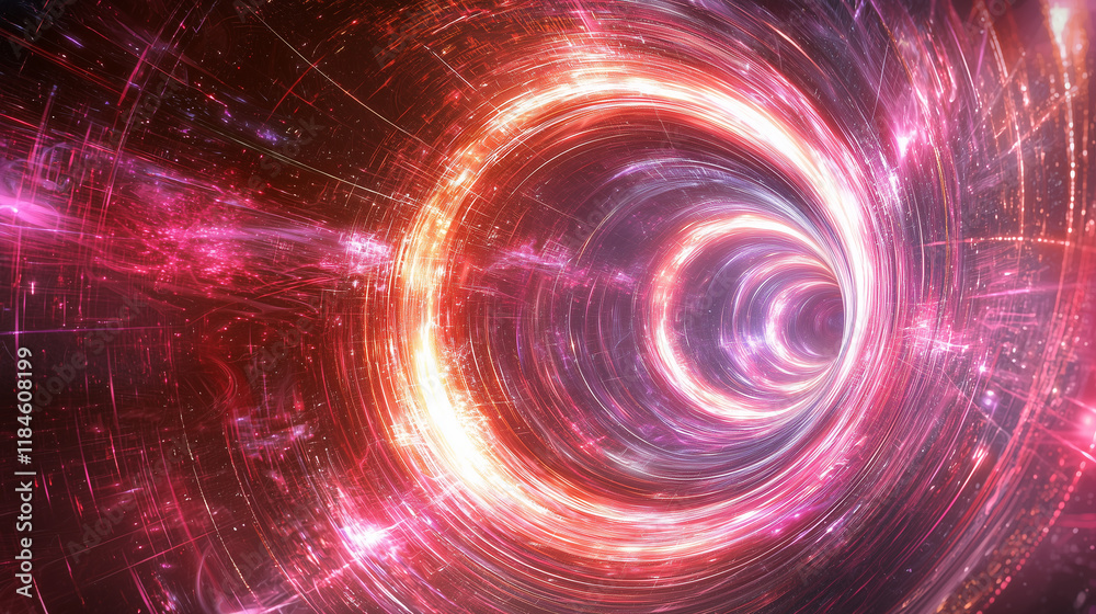 Glowing Spiral Circles in a Dark Abstract Space Background Glowing Spiral Circles in a Dark Abstract Space Background