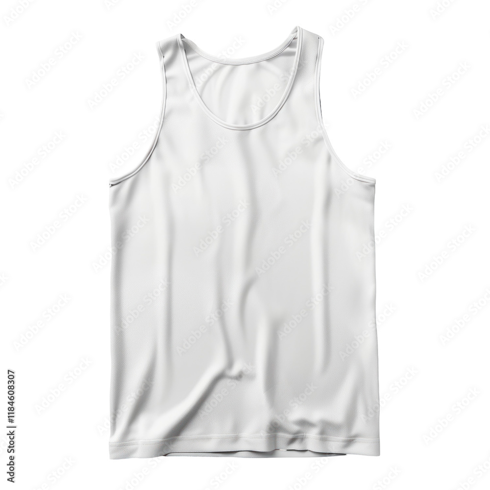 Clean and Isolated White Tank Top on a transparent background for Photorealistic Display Clean and Isolated White Tank Top on a transparent background for Photorealistic Display