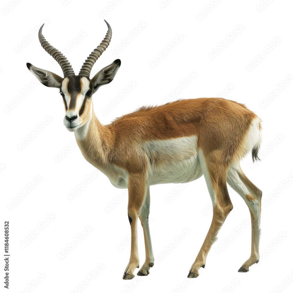 Fototapeta premium Isolated Gazelle on Clean transparent background Perfect for Nature and Wildlife Photography Enthusiasts