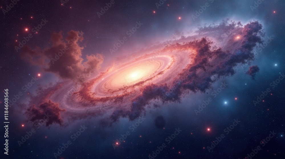 Obraz premium Nebula and galaxies in space. Abstract cosmos background