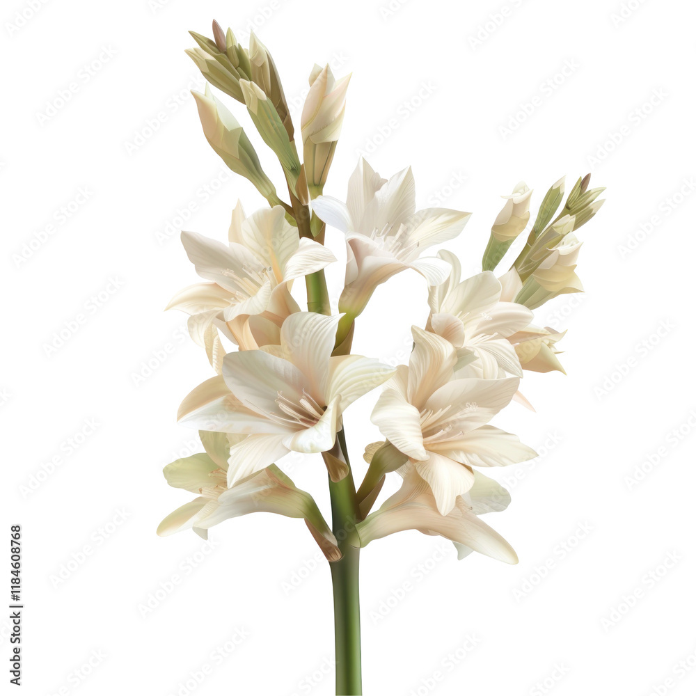 Obraz premium Beautiful Isolated White Flowers on Clean transparent background for Photorealistic Renderings and Design Projects