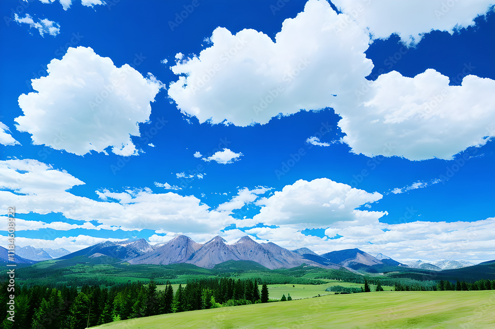 青い空と白い雲の風景 青い空と白い雲の風景