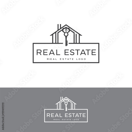 Real estate golden logos set design Background