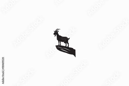 Goat vector silhouette black and white image made by adobe illustrator..eps