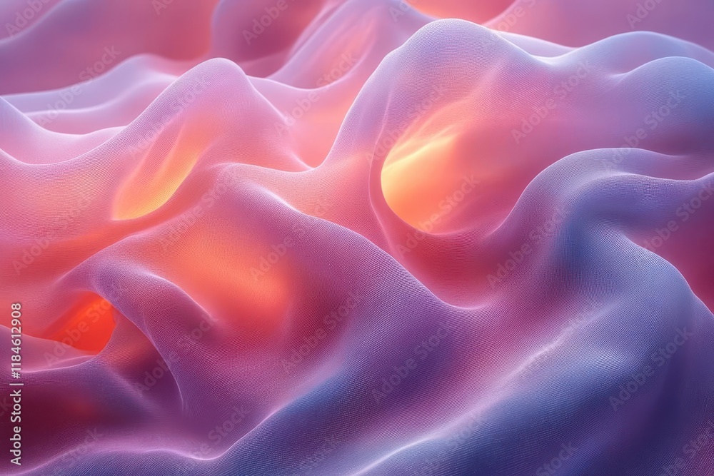 ethereal 3d abstract background with flowing gradient shapes and soft pastel colors in ultra high resolution render