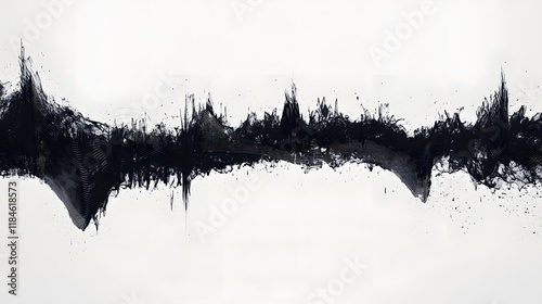 Abstract Black Ink Wave Abstract Art Painting