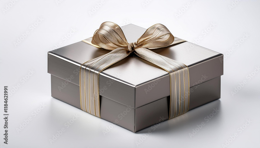 chic and modern a contemporary style gift box with sleek lines minimalist design and metallic accents representing modern sophistication against a white backdrop chic and modern a contemporary style gift box with sleek lines minimalist design and metallic accents representing modern sophistication against a white backdrop
