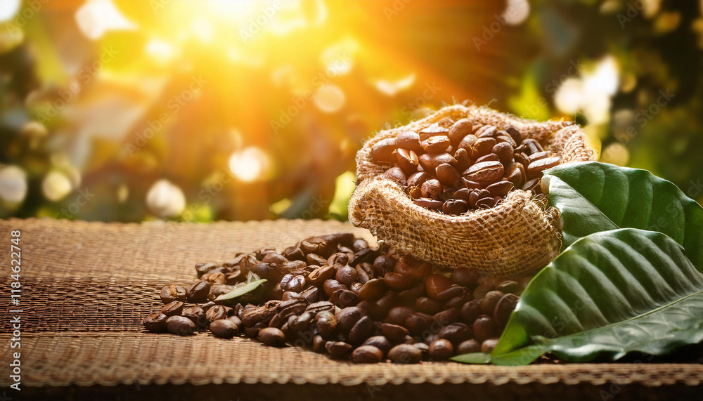 Fototapeta premium espresso beans in natura