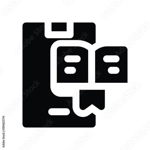 ebook icon. vector glyph icon for your website, mobile, presentation, and logo design.