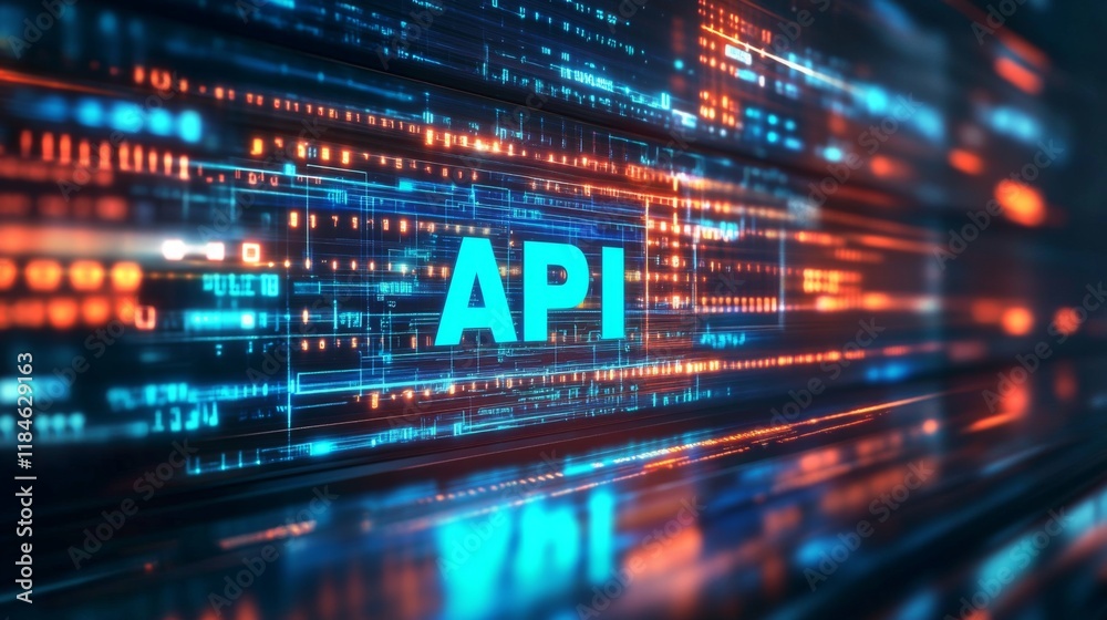Digital technology backdrop featuring the acronym API. Digital technology backdrop featuring the acronym API.
