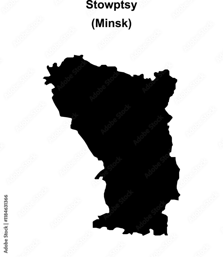 Stowptsy district blank outline map Stowptsy district blank outline map