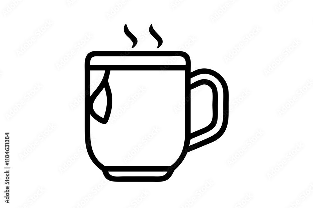 Chic Mug Silhouette Icon on a Bright White Background Chic Mug Silhouette Icon on a Bright White Background