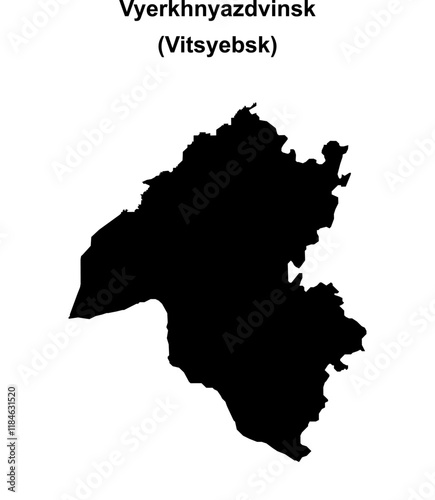 Vyerkhnyazdvinsk district blank outline map