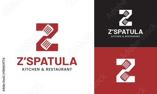 Letter Initial Z Spatula Logo Design Template. Suitable for Restaurant Kitchen Bistro Cafe Catering Eatery Grill Barbeque or Chef Cook Kitchener Food Blogger Business Brand Company Logo Design