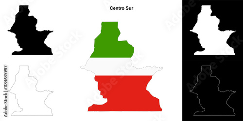 Centro Sur province outline map set