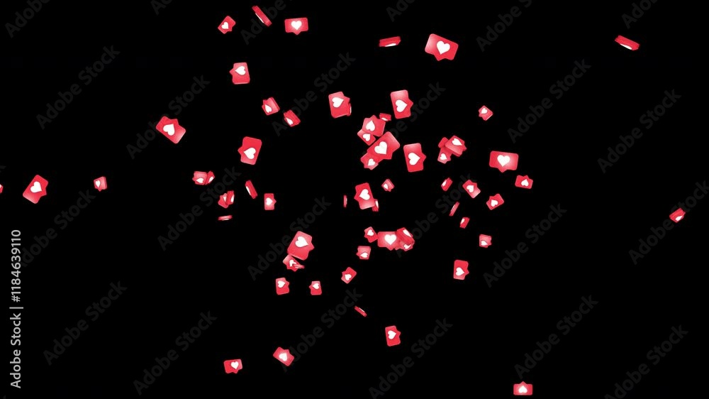 Explosive Overlay Heart Messages Symbols Animation on Alpha Channel, Loop
Explosive Overlay Heart Messages Symbols Animation on Alpha Channel, Loop
