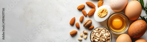 Fresh Ingredients for Healthy Cooking with Nuts and Eggs