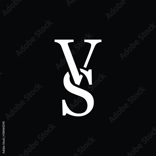 SV letter logo concept isolated on white background. VS Logo