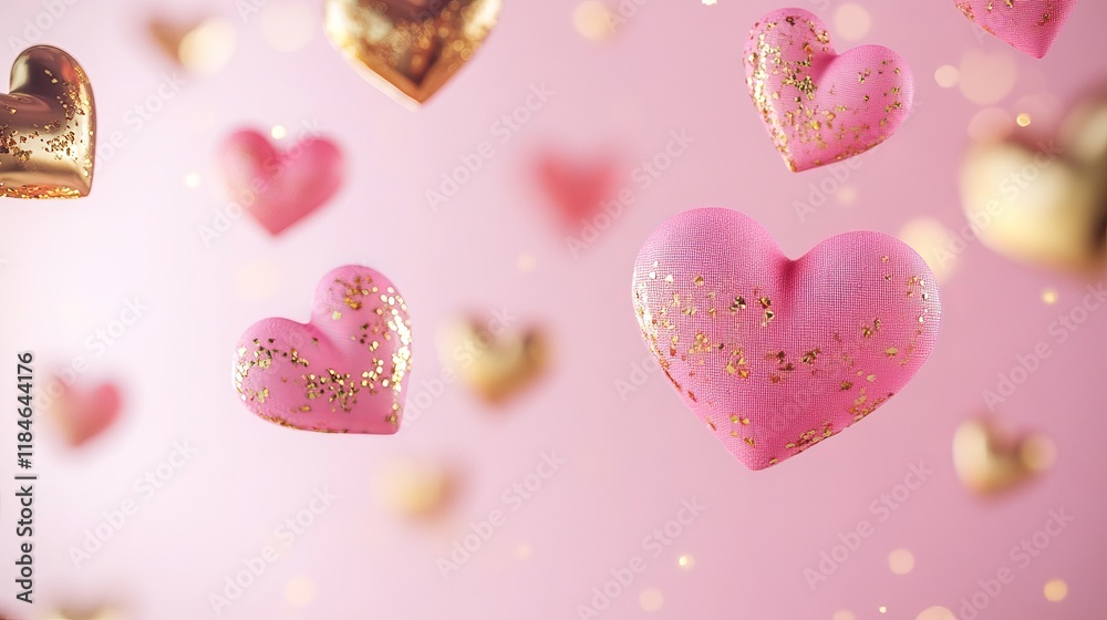 Falling Hearts: Valentine's Day Background Falling Hearts: Valentine's Day Background