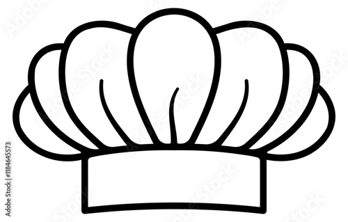 chef hat with black outline no background