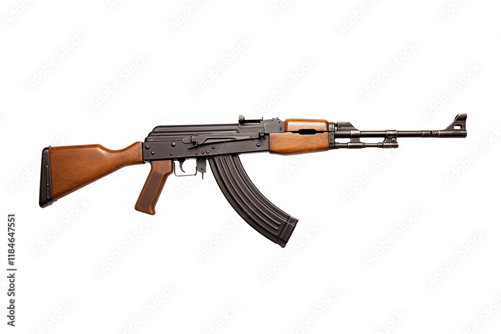 AK-47 Assault Rifle on Transparent Background – Iconic Firearm Design for Military, Tactical, and Security Applications. Perfect for Combat Scenes, Gaming Projects, Educational Materials and Realistic AK-47 Assault Rifle on Transparent Background – Iconic Firearm Design for Military, Tactical, and Security Applications. Perfect for Combat Scenes, Gaming Projects, Educational Materials and Realistic