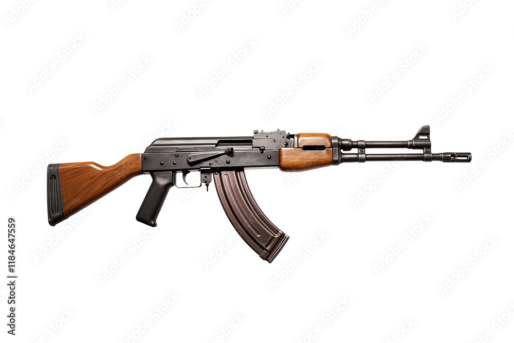 AK-47 Assault Rifle on Transparent Background – Iconic Firearm Design for Military, Tactical, and Security Applications. Perfect for Combat Scenes, Gaming Projects, Educational Materials and Realistic AK-47 Assault Rifle on Transparent Background – Iconic Firearm Design for Military, Tactical, and Security Applications. Perfect for Combat Scenes, Gaming Projects, Educational Materials and Realistic