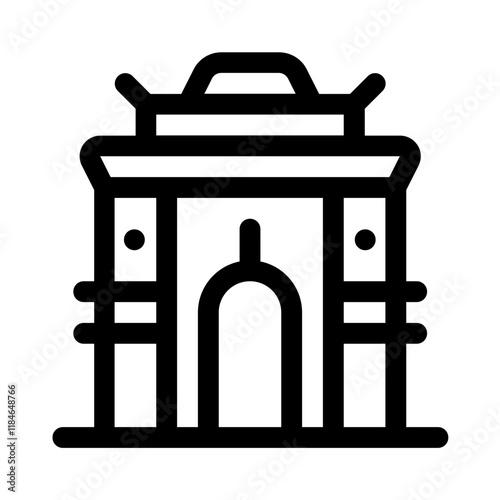 agra fort icon with line style, perfect for ui projects