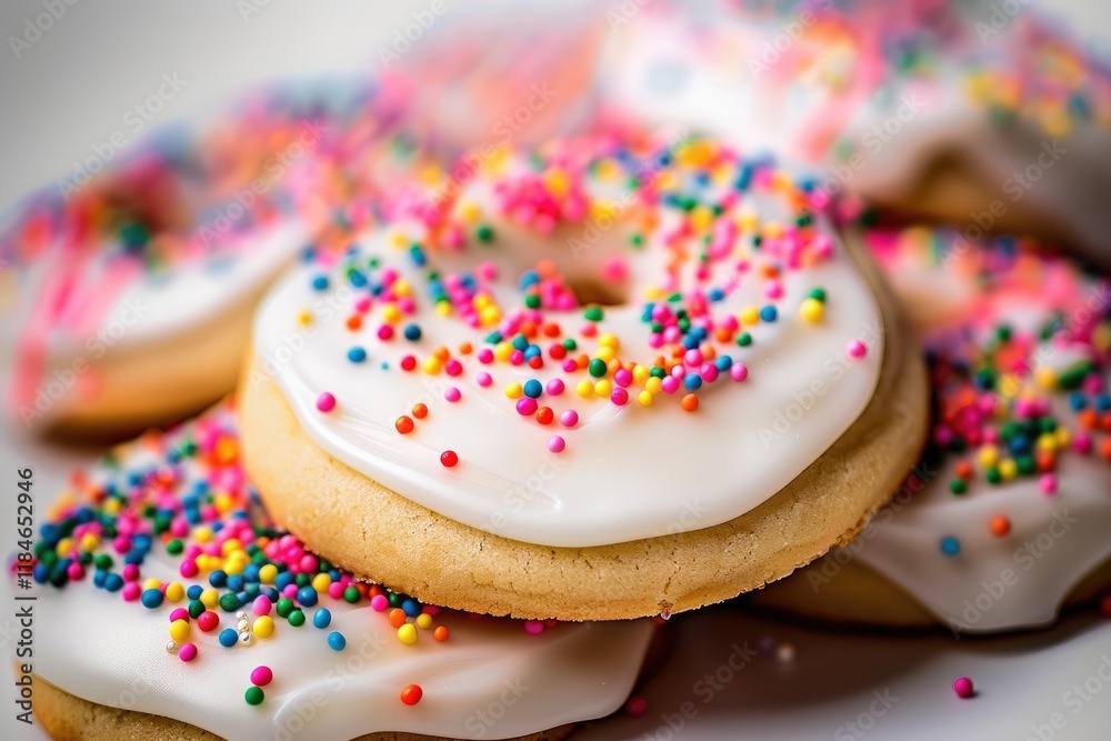 Exquisite Italian Sugar Cookies with Frosting and a Pop of Colorful Sprinkles Exquisite Italian Sugar Cookies with Frosting and a Pop of Colorful Sprinkles