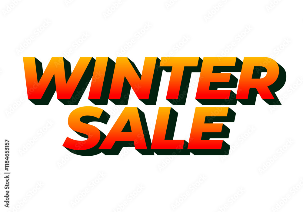 Winter sale. Text effect for social media or promotion ads Winter sale. Text effect for social media or promotion ads