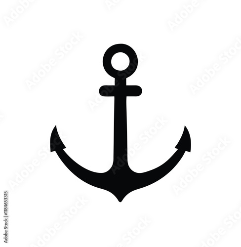 A black anchor silhouette