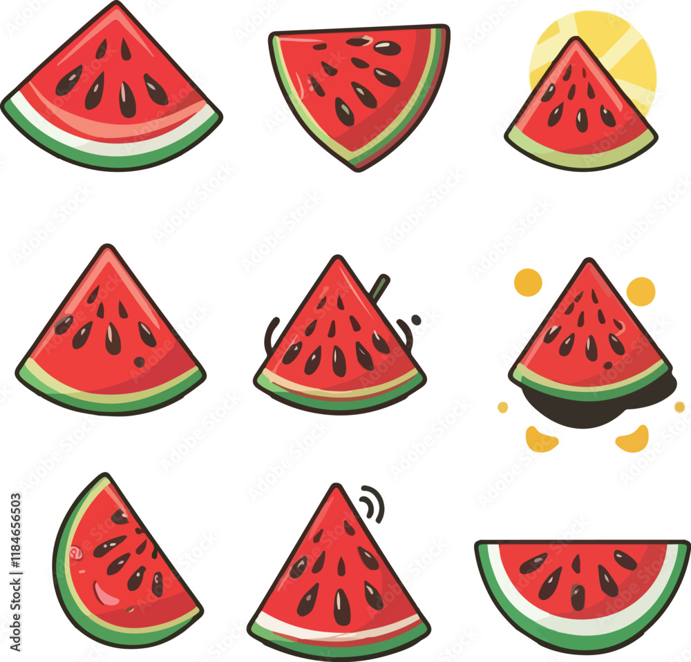 Cute summer watermelon slice collection Cute summer watermelon slice collection