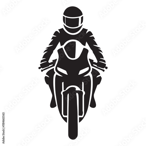 Silhouette of a Motorcycle Racer