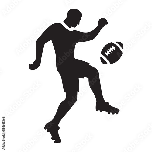 Silhouette of a Football Player Juggling the Ball