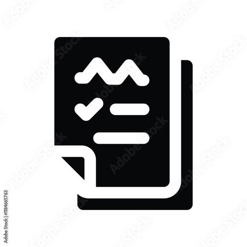 health report icon. vector glyph icon for your website, mobile, presentation, and logo design.