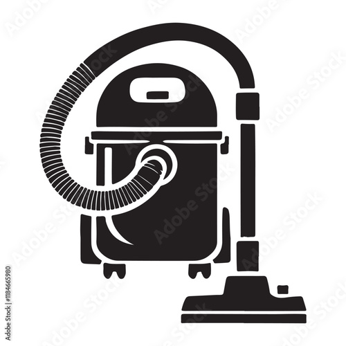 Silhouette Illustration of a Classic Vacuum Cleaner