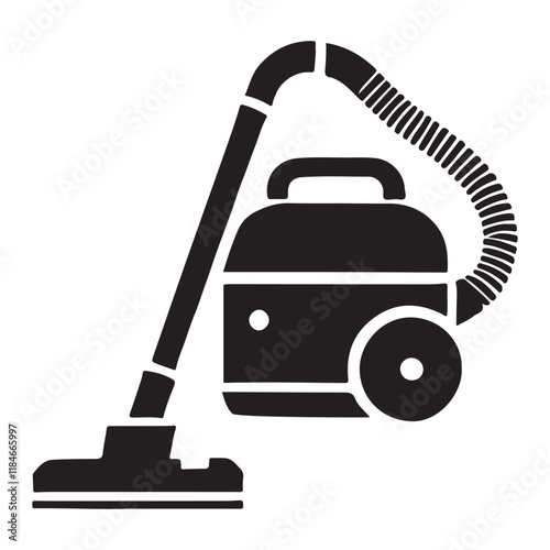 Silhouette Illustration of a Simple Vacuum Cleaner