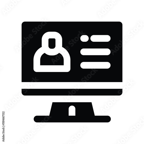 personal information icon. vector glyph icon for your website, mobile, presentation, and logo design.