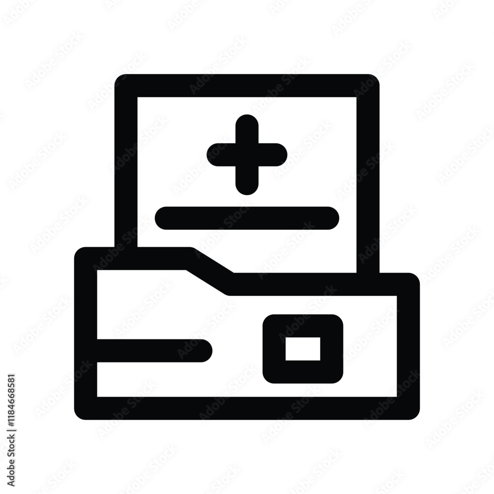 medical folder icon. vector line icon for your website, mobile, presentation, and logo design. medical folder icon. vector line icon for your website, mobile, presentation, and logo design.