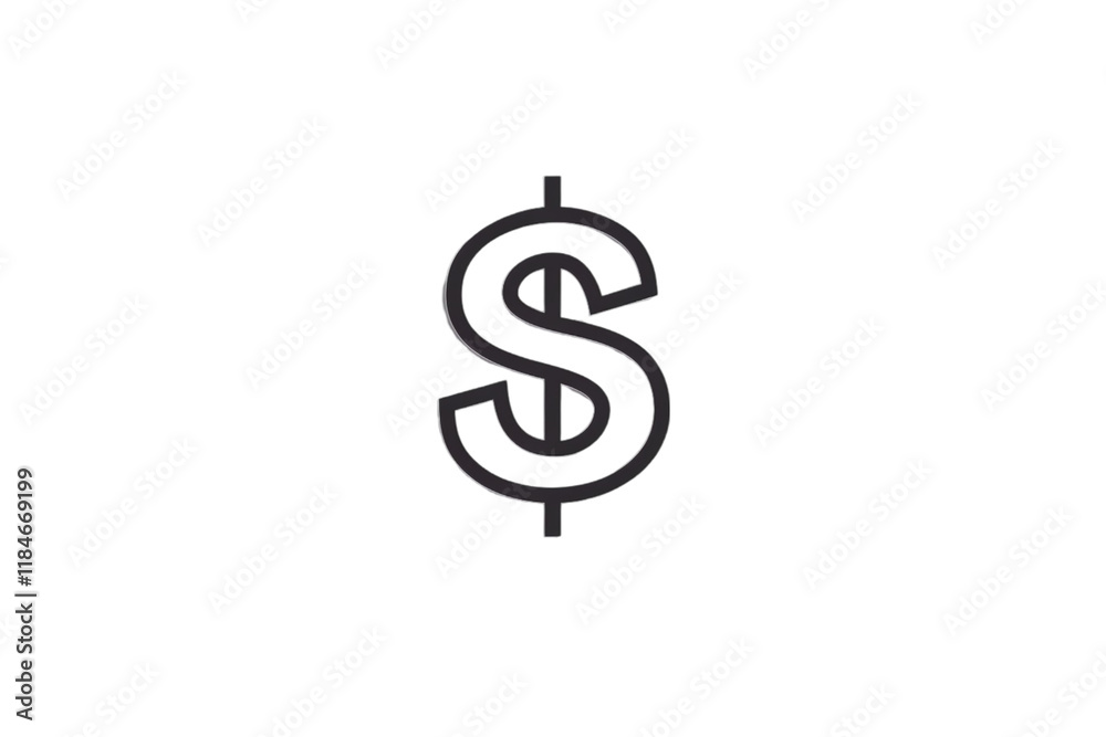 Obraz premium Dollar Sign Icon Isolated on Transparent Background